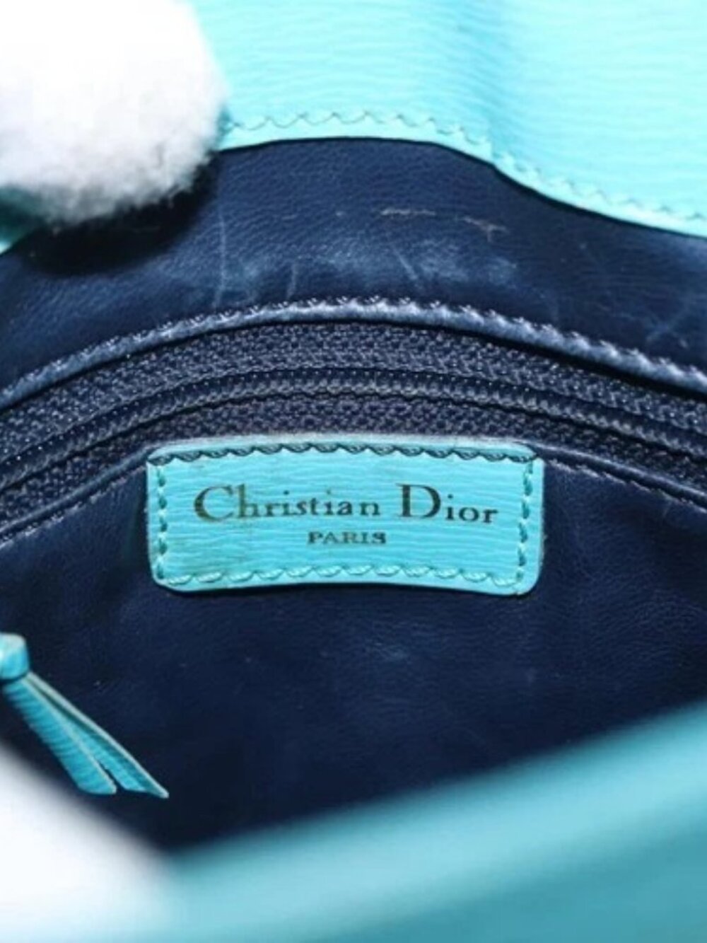 Christian Dior Shoulder Bag Leather Light Blue Auth - Picture 12 of 16